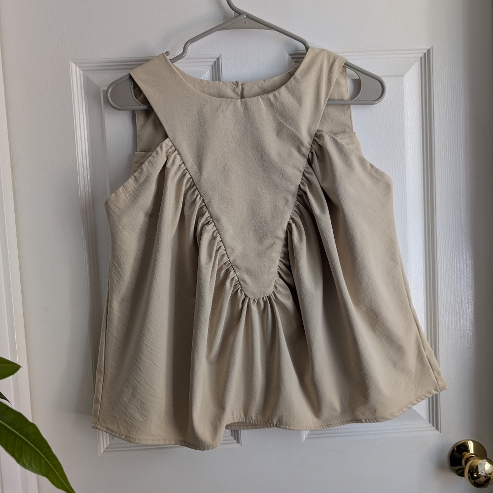 Elegant Cream Sleeveless Top